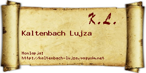 Kaltenbach Lujza névjegykártya